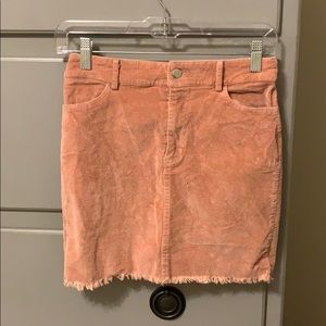 Pink Corduroy Skirt